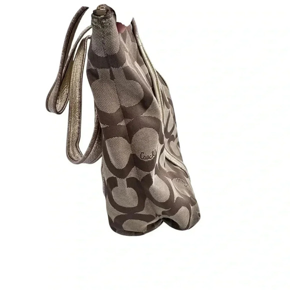 Vintage Coach Poppy Op Art Glam Tote Bag Shoulder Bag Brown *preowned - Picture 4 of 16